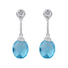 9ct White Gold Diamond & Blue Topaz Drop Earrings TGC-DER0122