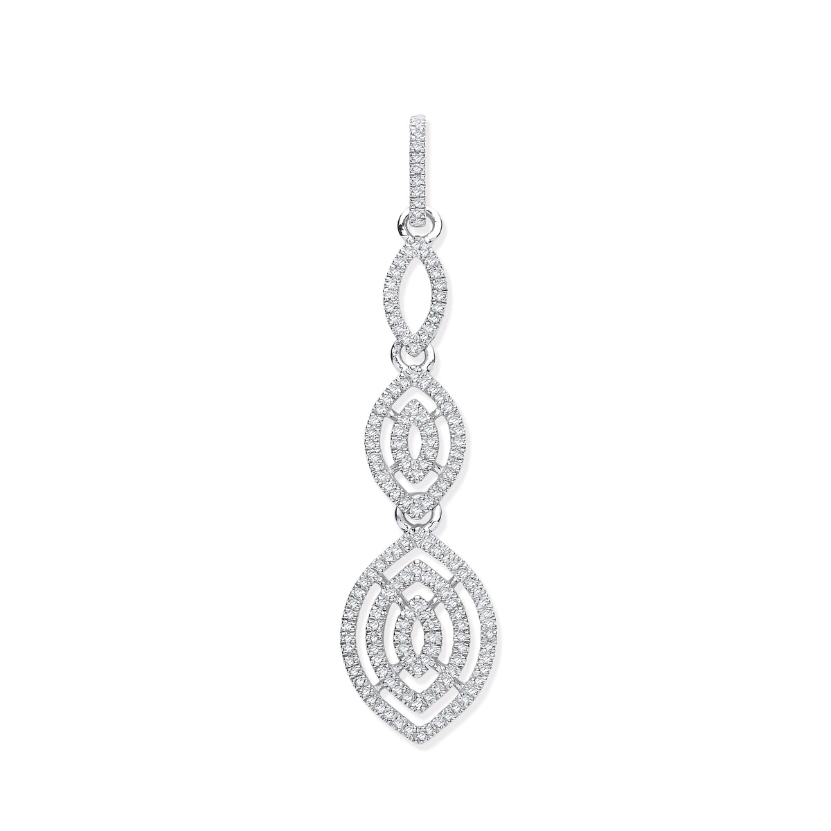 9ct White Gold Drop 0.25ct Diamond Pendant TGC-DPD0443