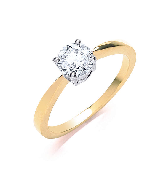 18ct Yellow Gold 0.70ct Diamond Engagement Ring TGC-DR0012