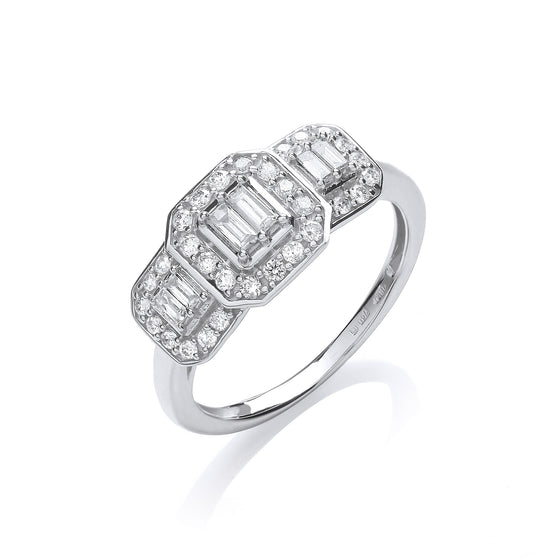 18ct White Gold 0.50ct Diamond Dress Ring TGC-DR0801