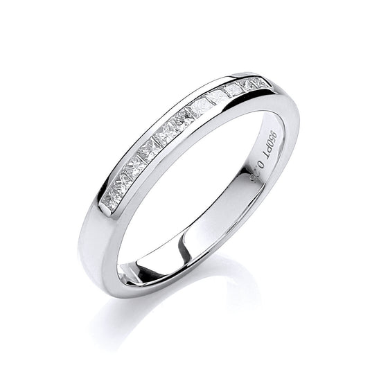 Platinum 0.25ct G/H-Vs Diamond Half Eternity Ring TGC-DR0865