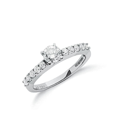 18ct White Gold 1.00ct Diamond Engagement Ring TGC-DR0681
