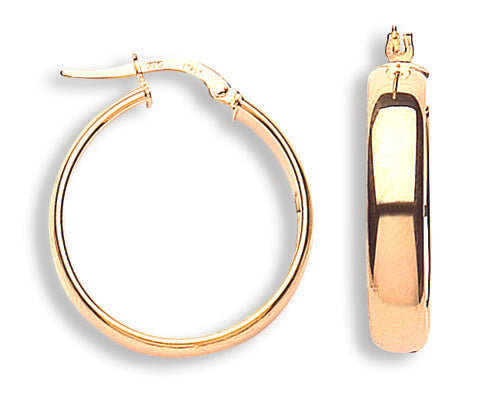 Yellow Gold Tube Hoop Earrings TGC-ER1274