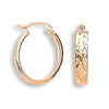 Yellow Gold D/C Oval Hoop Earrings TGC-ER1298