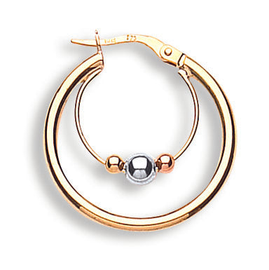 Yellow & White Gold Fancy Hoop Earrings TGC-ER1306