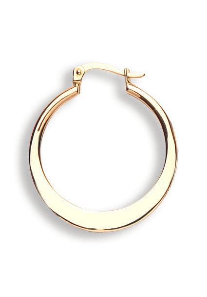 Yellow Gold Flat Round Hoop Earrings TGC-ER1340