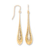 Yellow Gold Imprint Drop Hook Earrings TGC-ER1508