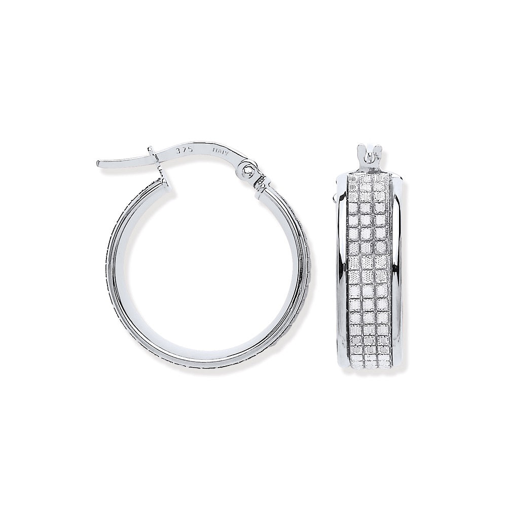 White Gold Moondust p/c Illusion Hoop Earrings TGC-ER1554