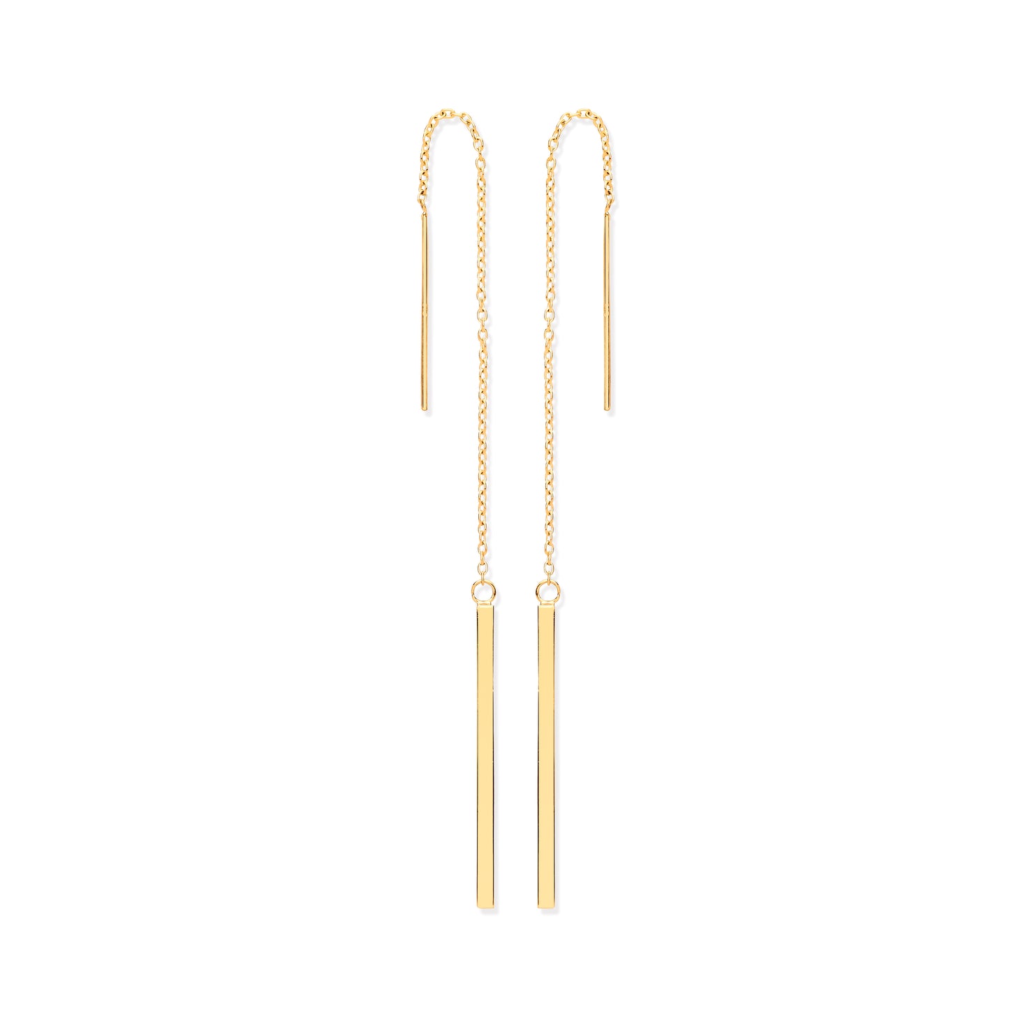Yellow Gold Chain Drop Threader Earrings TGC-ER1570