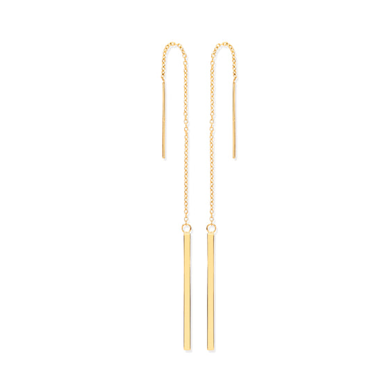 Yellow Gold Chain Drop Threader Earrings TGC-ER1570
