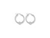 White Gold Glitter Ball Hoop Earrings TGC-ER0782