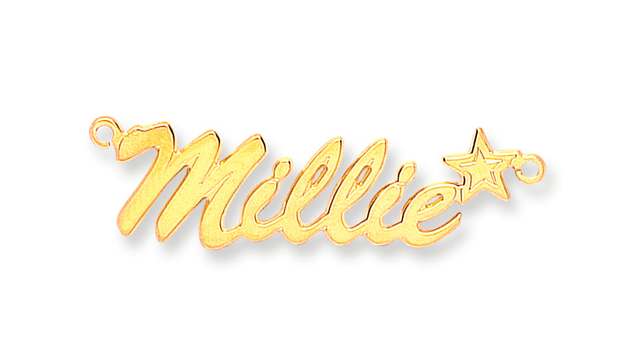 9ct Gold Script Star Name Necklace TGC-HNP0005