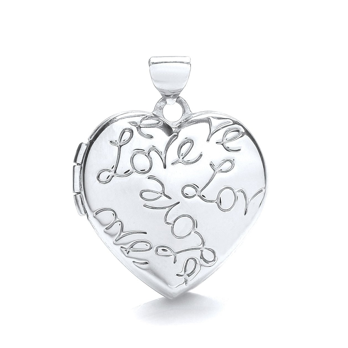White Gold Heart Locket with Love engraved TGC-LK0168
