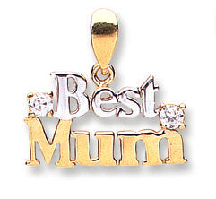 Yellow & White Gold Best Mum Pendant  TGC-PD0625