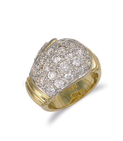 Yellow Gold Cz Boxing Glove Ring TGC-R0549