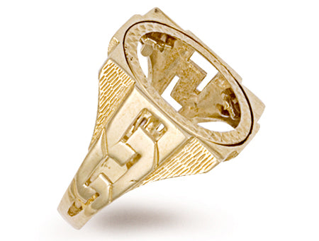 Yellow Gold Full Square Top  ID Sides Sovereign Ring TGC-R0011F