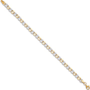 W & Y/G Oval Hollow Link Bracelet