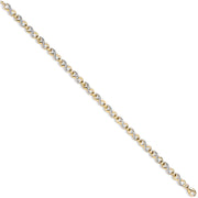 Y/G Figure of 8 CZ link Ladies Bracelet