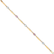 Y/G Ladies Bracelet With Amethyst & Blue Topaz