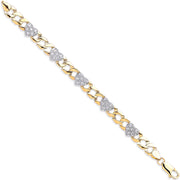 Y/G Casted Baby Cz Heart Bracelet
