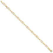 Y/G Cz Entwined Links Bracelet