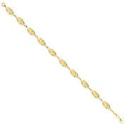 Y/G 6mm Leaf Motif Ladies Bracelet