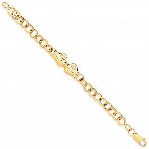 Yellow Gold Belcher Links Boxing Gloves Baby Bracelet TGC-BR0636