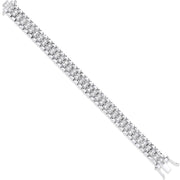 W/G Fancy Link Cz Child/Ladies Bracelet