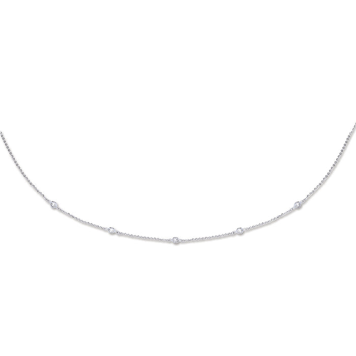 W/G Cz by the Yard Cz Bracelet & Necklace (07", 18" & 36")