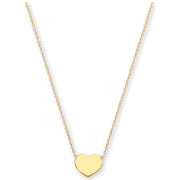 Y/G Rolo Chain with Heart, 18" Necklace