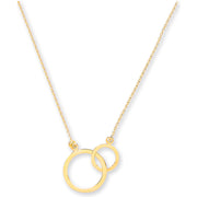 Y/G Rolo Chain, Interlocking Circles Pendant, 18" Necklace