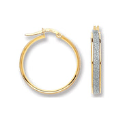 Y/G Glitter Hoop 22mm Earrings