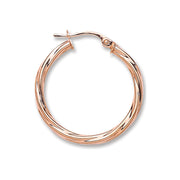 R/G 25mm Twisted Hoop Earrings