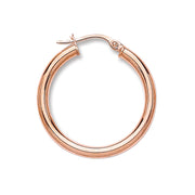 R/G 25mm Round Tube Hoop Earrings