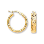 Y/G 20mm Tyre Tread Design D Shape Earrings