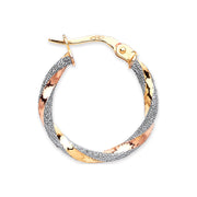 YW & R/G 20mm Twist Earrings