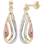 Y W & R/G Teardrop Earrings