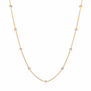 Gold Coated Rubover 11 Cz's Necklace 18"