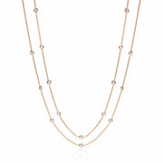 Gold Coated Rubover 23 Cz's Necklace 38"