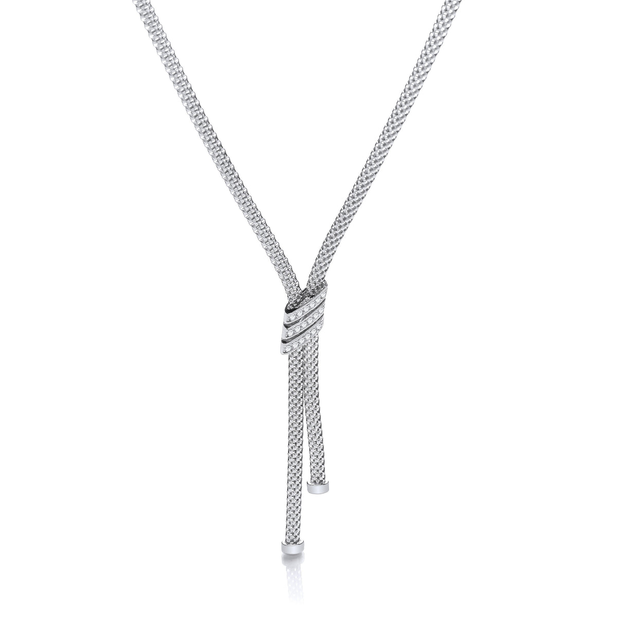 Necklace with 3 Stripes Cz's 17"