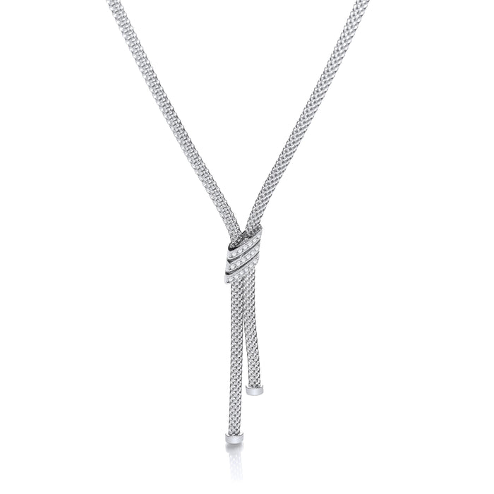 Necklace with 3 Stripes Cz's 17"