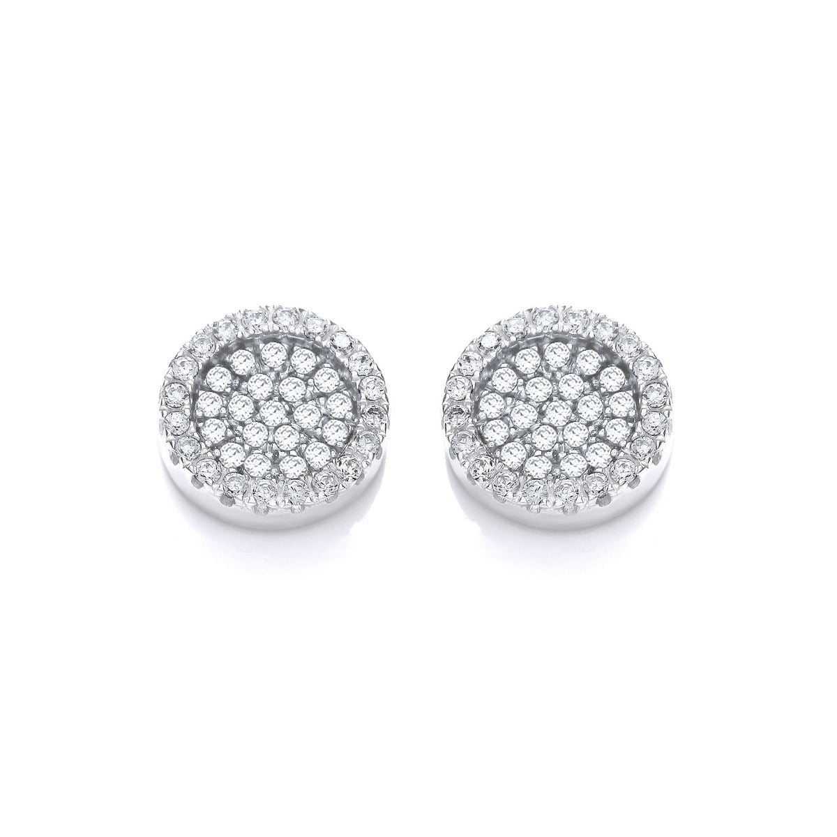 Micro Pave' Round Cz Stud Earrings