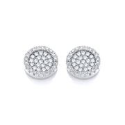 Micro Pave' Round Cz Stud Earrings