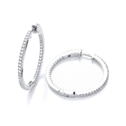 Micro Pave' Round Hoop Cz Earrings