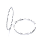 Micro Pave' Big Round Hoop Cz Earrings