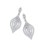 Micro Pave' Leaf Cz Earrings