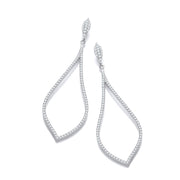 Micro Pave' Long Teardrop Cz Earrings