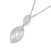 Micro Pave' Fancy Cz Pendant with 18" Chain