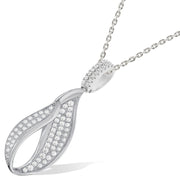 Micro Pave Fancy Cz Pendant with 18" Chain