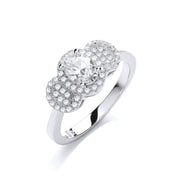 Micro Pave' Trilogy with Centre Cz Ring
